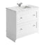 York 800mm Vanity Unit in Matt White with Marble Worktop & Ceramic Basin - Interiors Home Stores